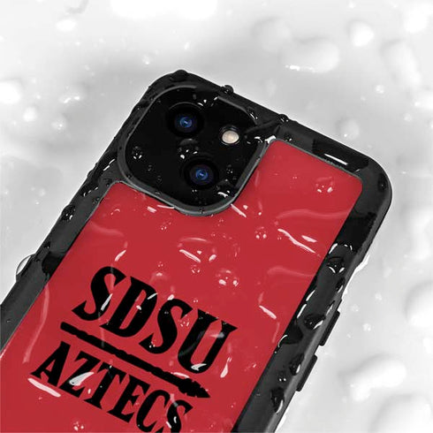 San Diego State University Aztecs Red iPhone 15 Plus Waterproof Case